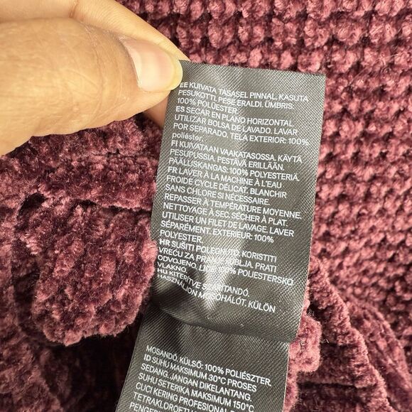H&M Divided Women Chunky Knit Pullover Sweater Small Burgundy - Picture 8 of 16